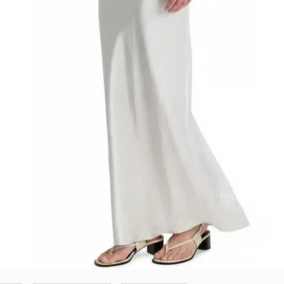 Vince Satin Maxi Skirt Pull On Elastic Waist XL $395 - Picture 4 of 8